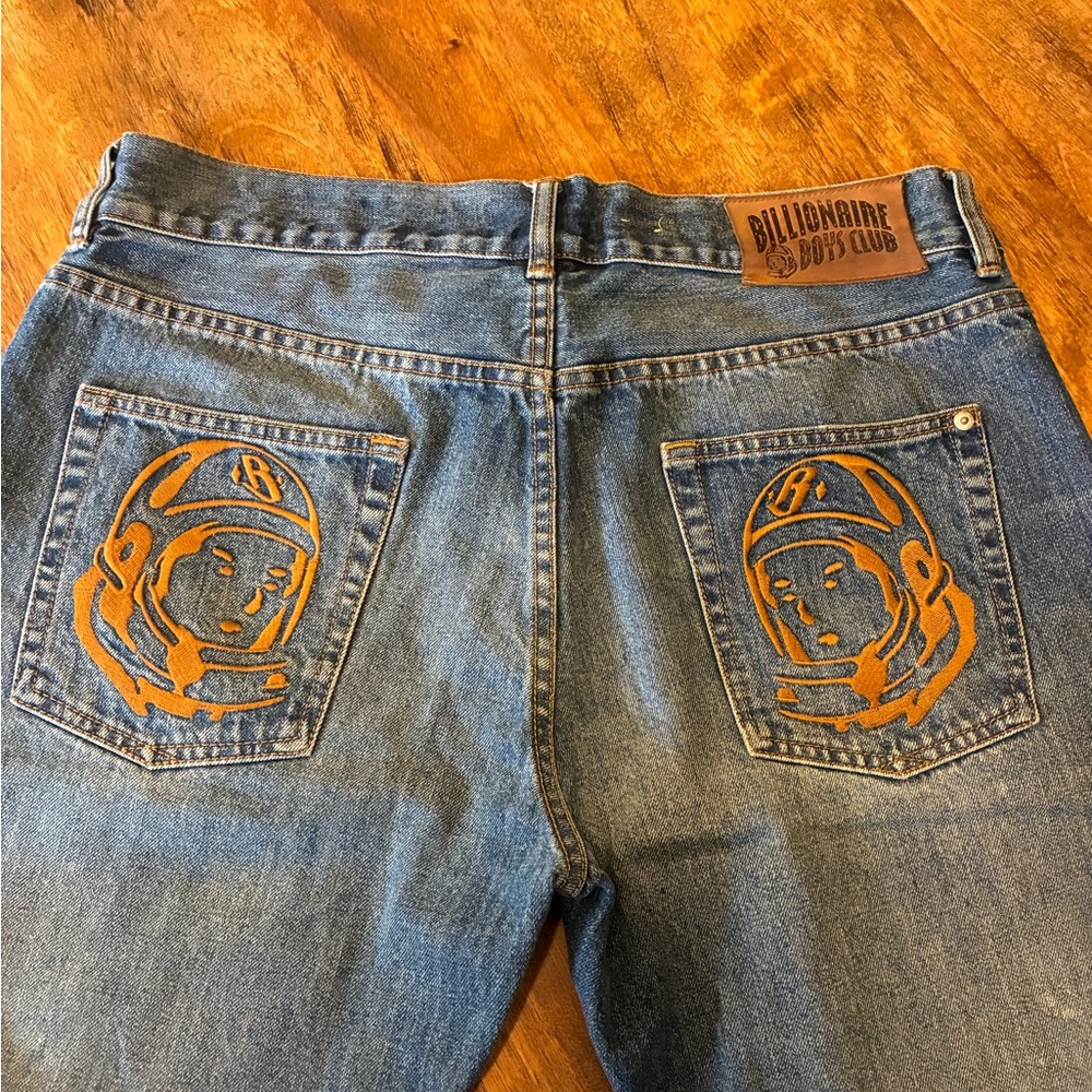 Billionaire Boys Club Relaxed Selvedge Blue Jeans with embroidery